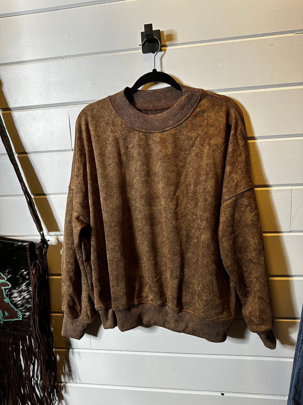 Chocolate Drop Shoulder Crew Neck