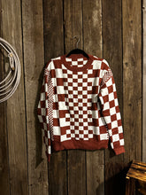 Load image into Gallery viewer, Brown Checkered Sweater
