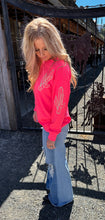 Load image into Gallery viewer, Cactus Embroidered Hot Pink Sweatshirt

