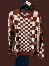 Load image into Gallery viewer, Brown Checkered Sweater
