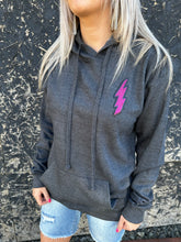 Load image into Gallery viewer, Lightning Bolt Dive Bar Charcoal Hoodie Sweatshirt
