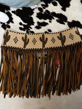 Load image into Gallery viewer, Leather Cactus Fringe Belt
