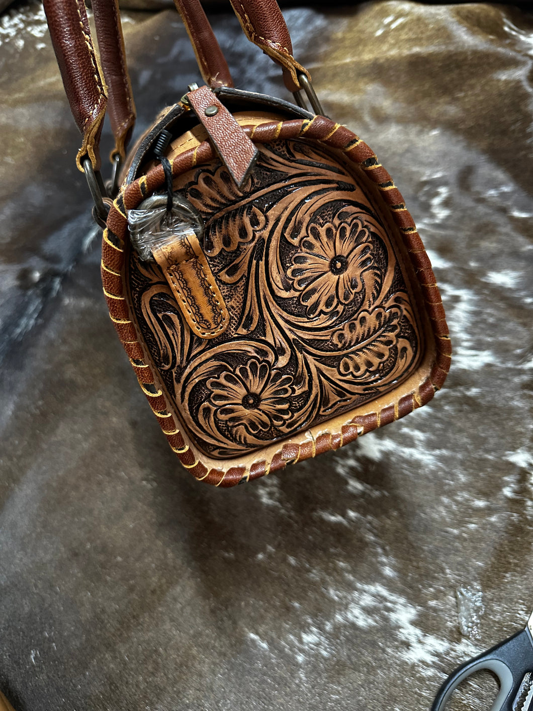 Tooled Hand Bag