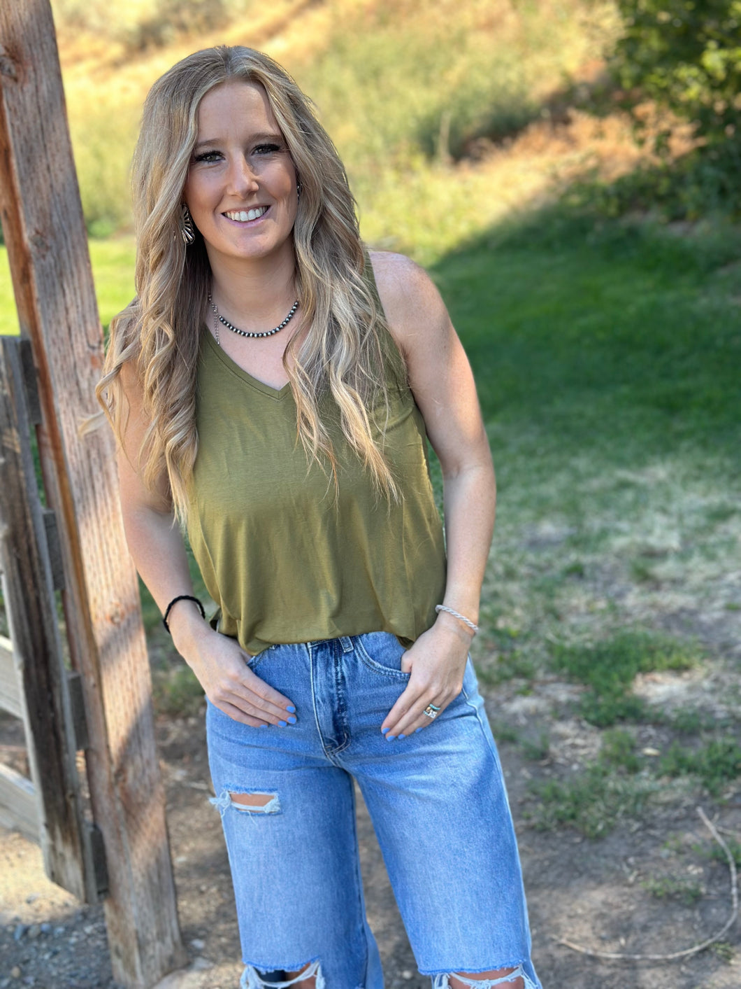 Olive Martini Green Tank