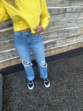 Load image into Gallery viewer, Far Out 90’s Distressed Straight Leg Jean by Flying Monkey
